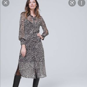 Whbm animal print shirt dress size 4 nwt
